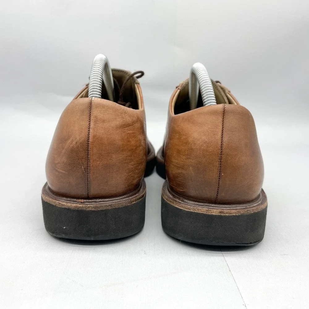 Allen Edmonds Brooklyn Light Derby Shoes Mens 10.5 Brown Leather Oxford Casual